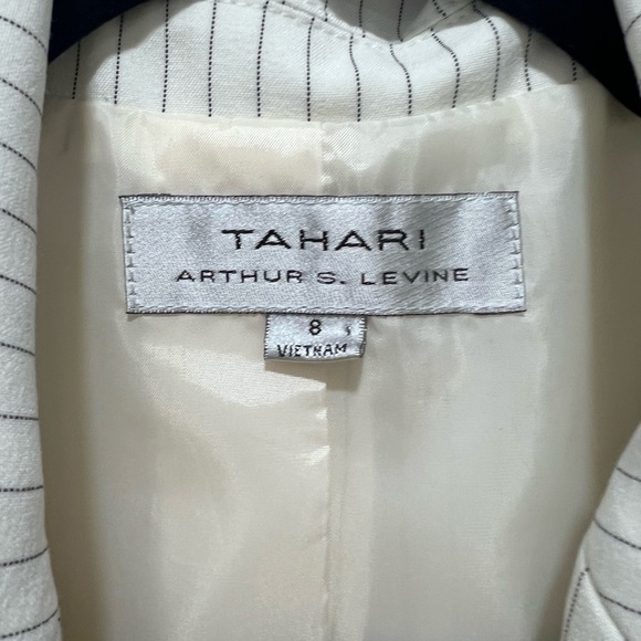 Tahari ASL Women's Striped Notched Collar One-Button Jacket  8 - Picture 3 of 9